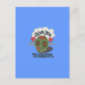 Whimsical "Olive My Heart" Grappig gezichtsontwerp Briefkaart (Voorkant)