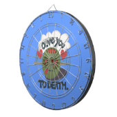 Whimsical "Olive My Heart" Grappig gezichtsontwerp Dartbord (Voorkant Rechts)