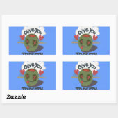Whimsical "Olive My Heart" Grappig gezichtsontwerp Rechthoekige Sticker (Vel)