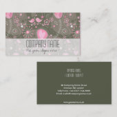 Whimsical Olive Pink Floral Elegant Event Planner Visitekaartje (Voorkant / Achterkant)