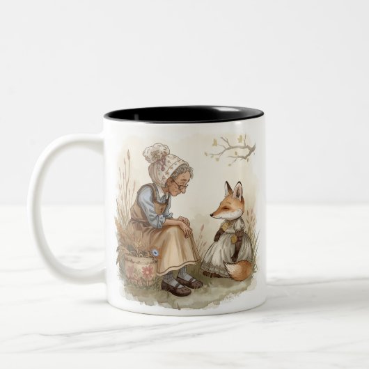 Whimsical Oma & Vos Koffiemok – Cozy Kind_One Tweekleurige Koffiemok (Links)