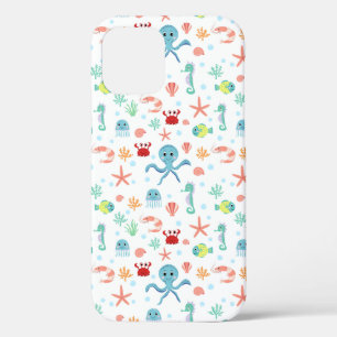 Whimsical onderwater zeedieren iPhone 12 pro hoesje