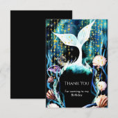 Whimsical Onderwater Zeemeermin Verjaardag Bedankkaart (Voorkant / Achterkant)