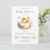 Whimsical Online Duck Baby shower Kaart (Staand voorkant)