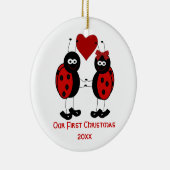 Whimsical ons eerste kerstfeest keramisch ornament (Rechts)