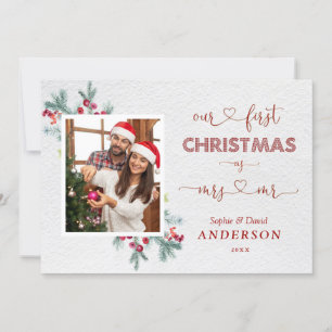 Whimsical onze 1e kerst als mijnheer & mevrouw scr kaart