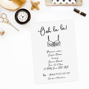 Whimsical Ooh La La Hand getrokken BH Lingerie Dou Kaart