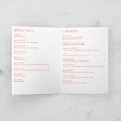 Whimsical Orange Red Flourish Wedding Programme (Intérieur)