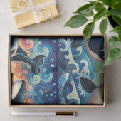 Whimsical Orca Whale Beach Kustontkoppeling Tissuepapier (Geschenk)