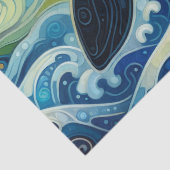 Whimsical Orca Whale Beach Kustontkoppeling Tissuepapier (Detail)