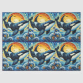 Whimsical Orca Whale Beach Kustontkoppeling Tissuepapier (Voorkant)