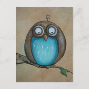 Whimsical Owl Art Briefkaart