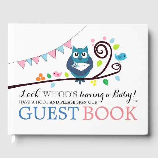 Whimsical Owl Baby shower Gastenboek (Voorkant)