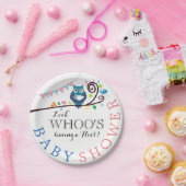 Whimsical Owl Baby shower Papieren Bordje (Feest)