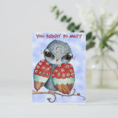 Whimsical Owl met Attitude Briefkaart (Staand voorkant)