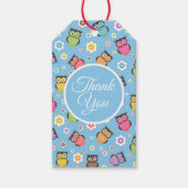 Whimsical Owl Patroon Cadeaulabel (Voorkant)