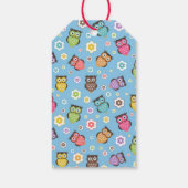Whimsical Owl Patroon Cadeaulabel (Achterkant)