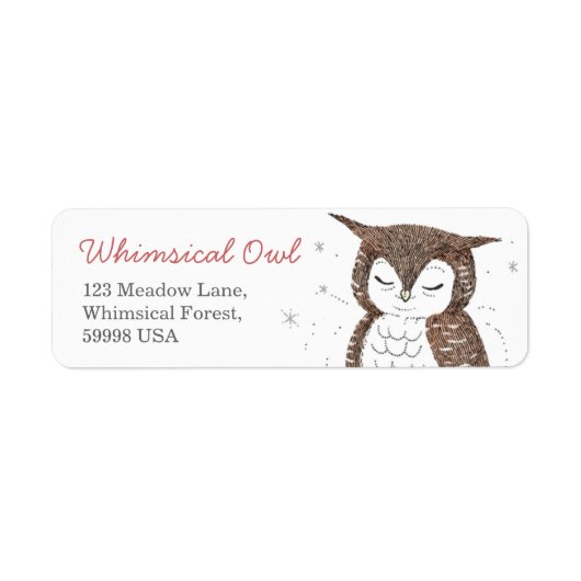 Whimsical Owl Return Address Label (Voorkant)