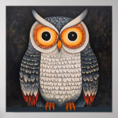 Whimsical Owl Square Print (Voorkant)