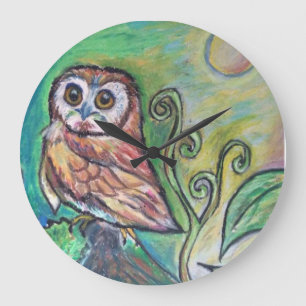 Whimsical Owl Wall klok