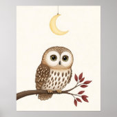 Whimsical Owl Woodland Nursery Poster (Voorkant)