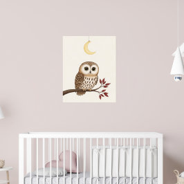 Whimsical Owl Woodland Nursery Poster