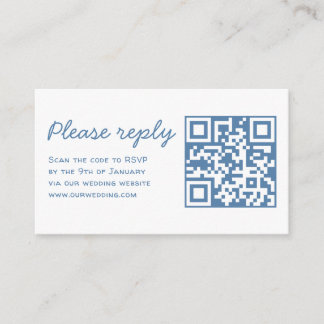 Whimsical paar ringen Doodle RSVP QR Code Huwelijk Informatiekaartje