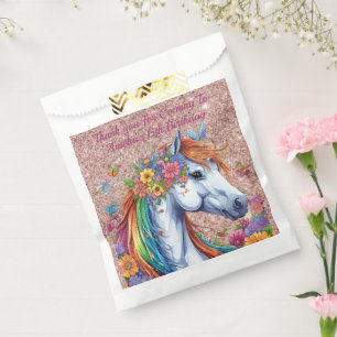 Whimsical Paard Regenboog Bloemen Ruitersport Verj Bedankzakje