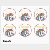 Whimsical Paard Regenboog Bloemen Ruitersport Verj Ronde Sticker (Vel)