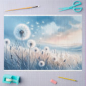 Whimsical Paardenbloem Fluff in de wind Decoupage Tissuepapier (Craft)