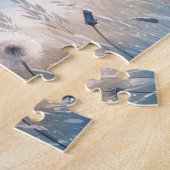 Whimsical Paardenbloem Fluff in de wind Legpuzzel (Zijkant)