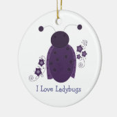 Whimsical Paars Ladybug Keramisch Ornament (Links)