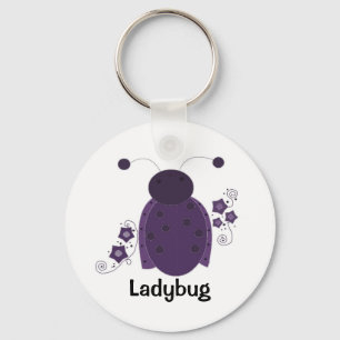 Whimsical Paars Ladybug Sleutelhanger