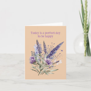 Whimsical Paarse Bloemen Kaart voor Natuur Liefheb