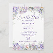 Whimsical Paarse Bloemen Romantische Bruiloft