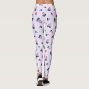 Whimsical Paarse Halloween Cany Corn Leggings
