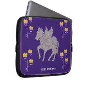 Whimsical paarse paard met vleugels Electronics Ba Laptop Sleeve (Voorkant Rechts)