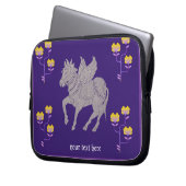 Whimsical paarse paard met vleugels Electronics Ba Laptop Sleeve (Voorkant Links)