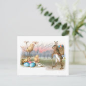Whimsical PaasBunny, Chicken and Eggs Briefkaart (Staand voorkant)