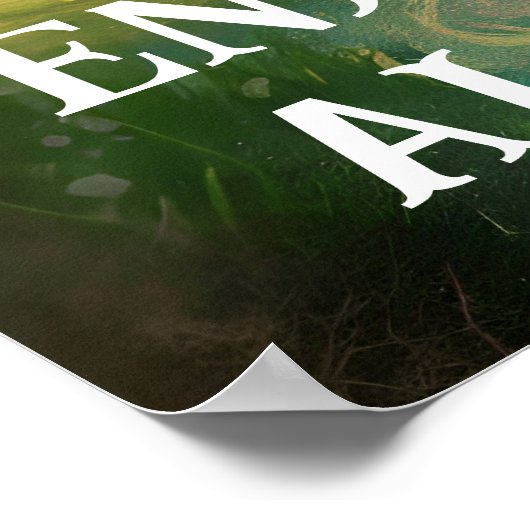 Whimsical paddenstoel met droomachtig landschap poster (Hoek)