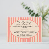 Whimsical Painted Pinstripes Wedding RSVP Card Kaart (Staand voorkant)