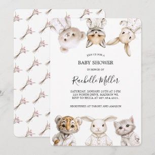 Whimsical Pajama Parade: Uitnodiging voor babyborr