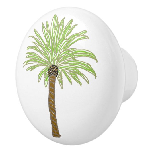 Whimsical Palm Tree Keramische Knop (Rechts)