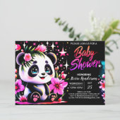 Whimsical Panda Enchantment Meisje Baby shower Kaart (Staand voorkant)