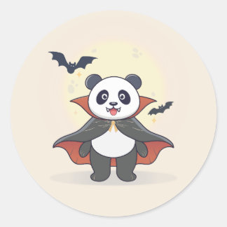 Whimsical Panda Wizard with Magic Hat Ronde Sticker