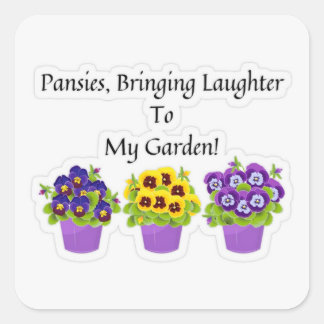 Whimsical Pansies Tuin Sticker