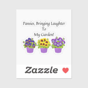 Whimsical Pansies Tuin Sticker