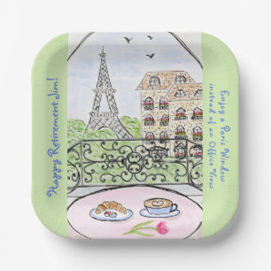 Whimsical Parijs Eiffeltoren PENSIOEN Papieren Bordje