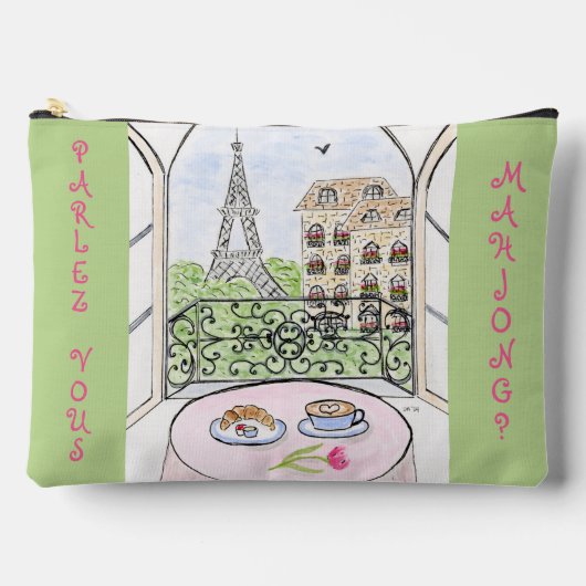 Whimsical Paris and Eiffel Tower MAHJONG Etui (Voorkant)
