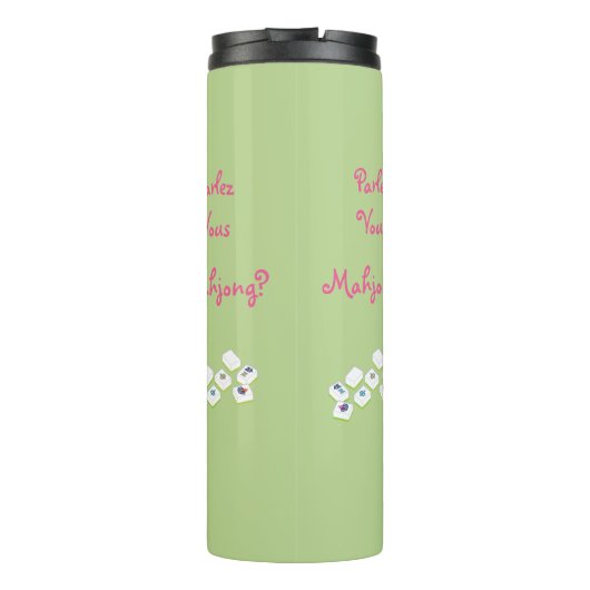 Whimsical Paris and Eiffel Tower Parley MAHJONG Thermosbeker (Achterkant)